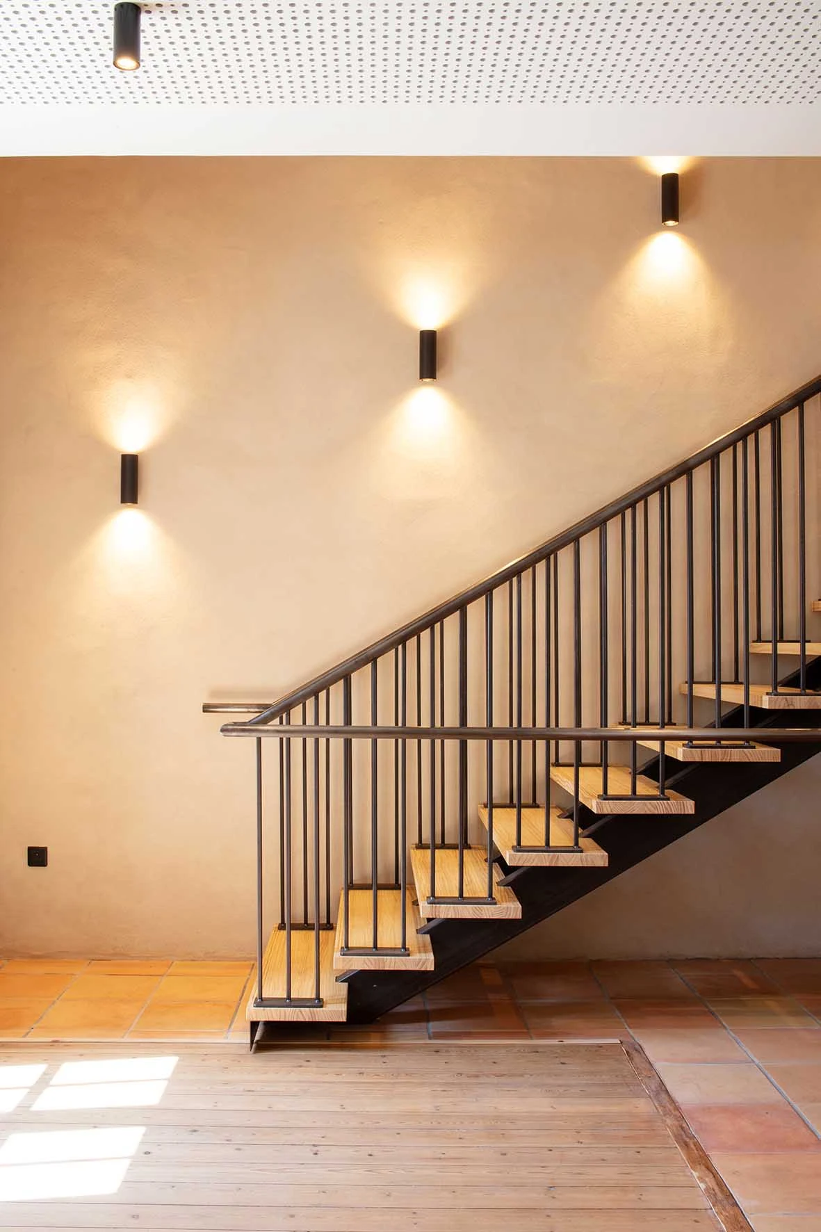 escalier bois métal